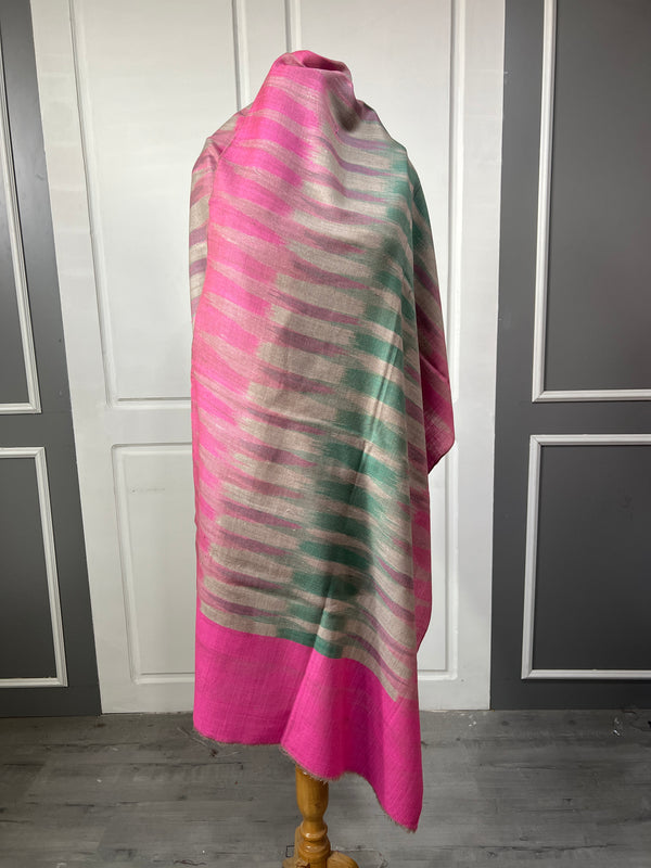 Pashmina Stole - Pink stripes